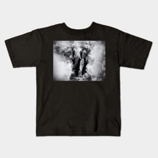 Powerful African Elephant - Black and White Watercolor Kids T-Shirt